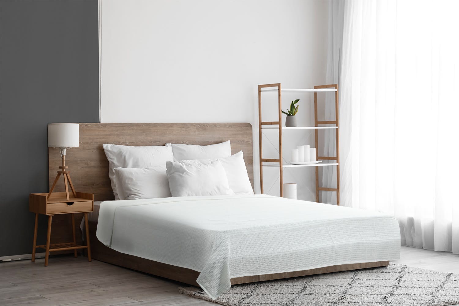 Mehalla Cotton Coverlet, 230×250 Cm, Approximately 375 Grams - White