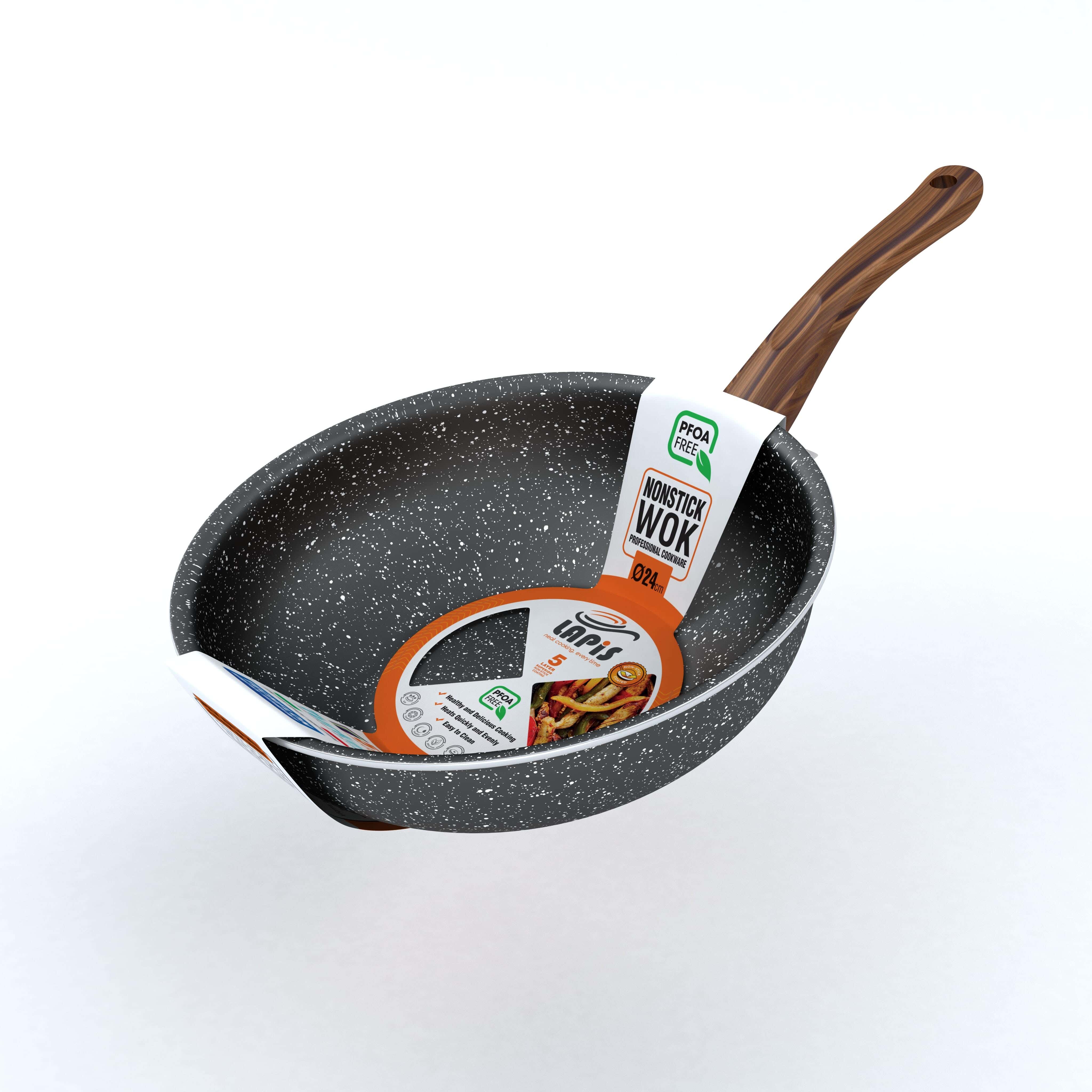 Lapis Geranite Deep Fryer, 24 cm - Black