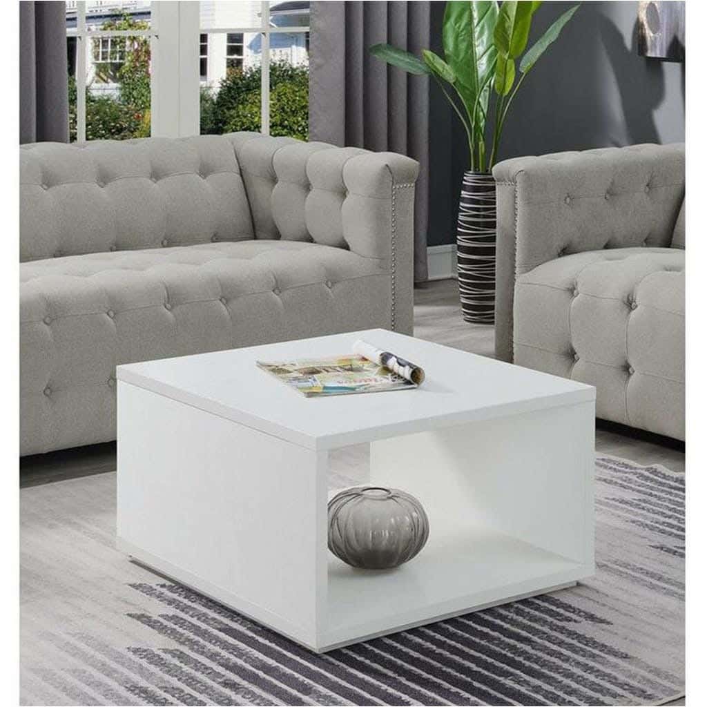 MDF Wood Center Table, 60x45x60 cm - White