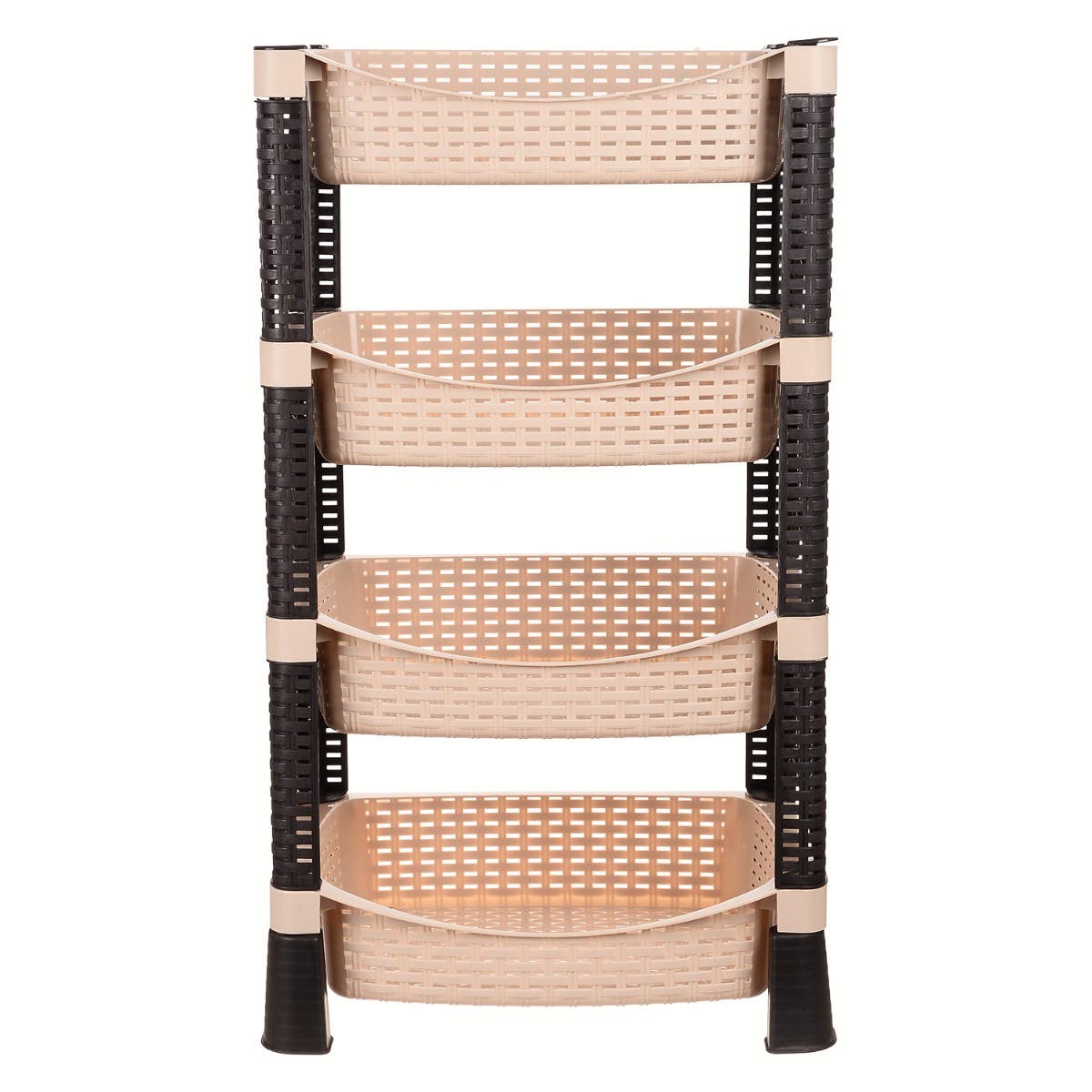 Al Wataneya Plastic Shelve & Racks, 4 Shelves - Beige