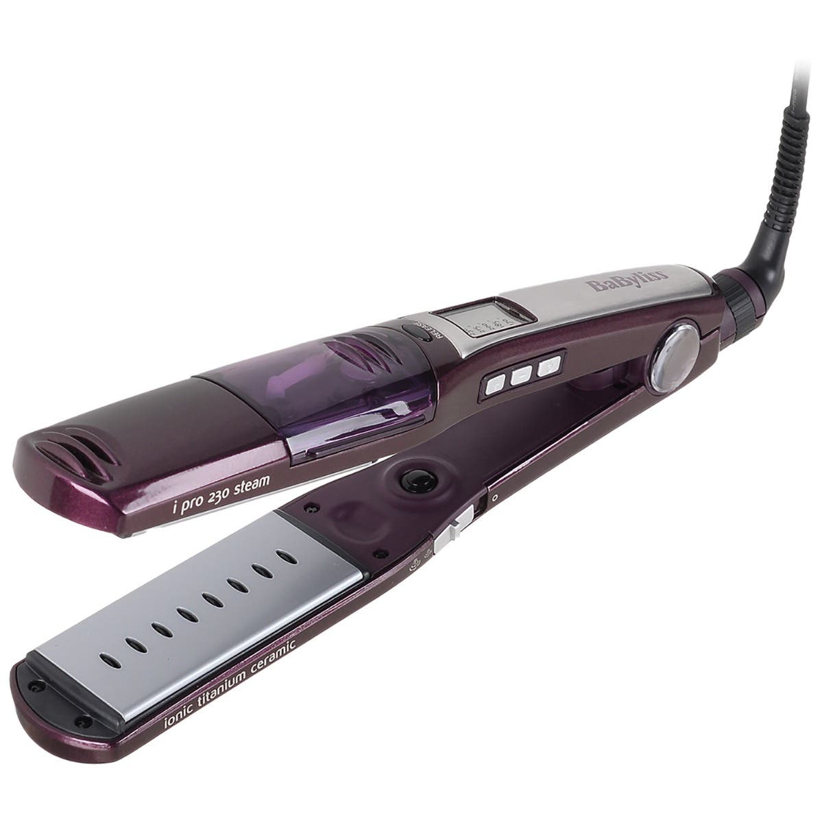 Babyliss ST395E Steam Hair Iron, 55 Watt - Purple