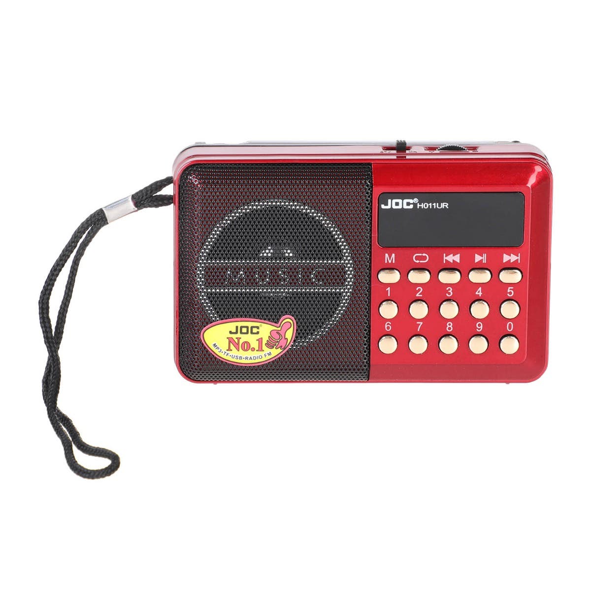 JOC H011U Portable FM Radio Player - Red