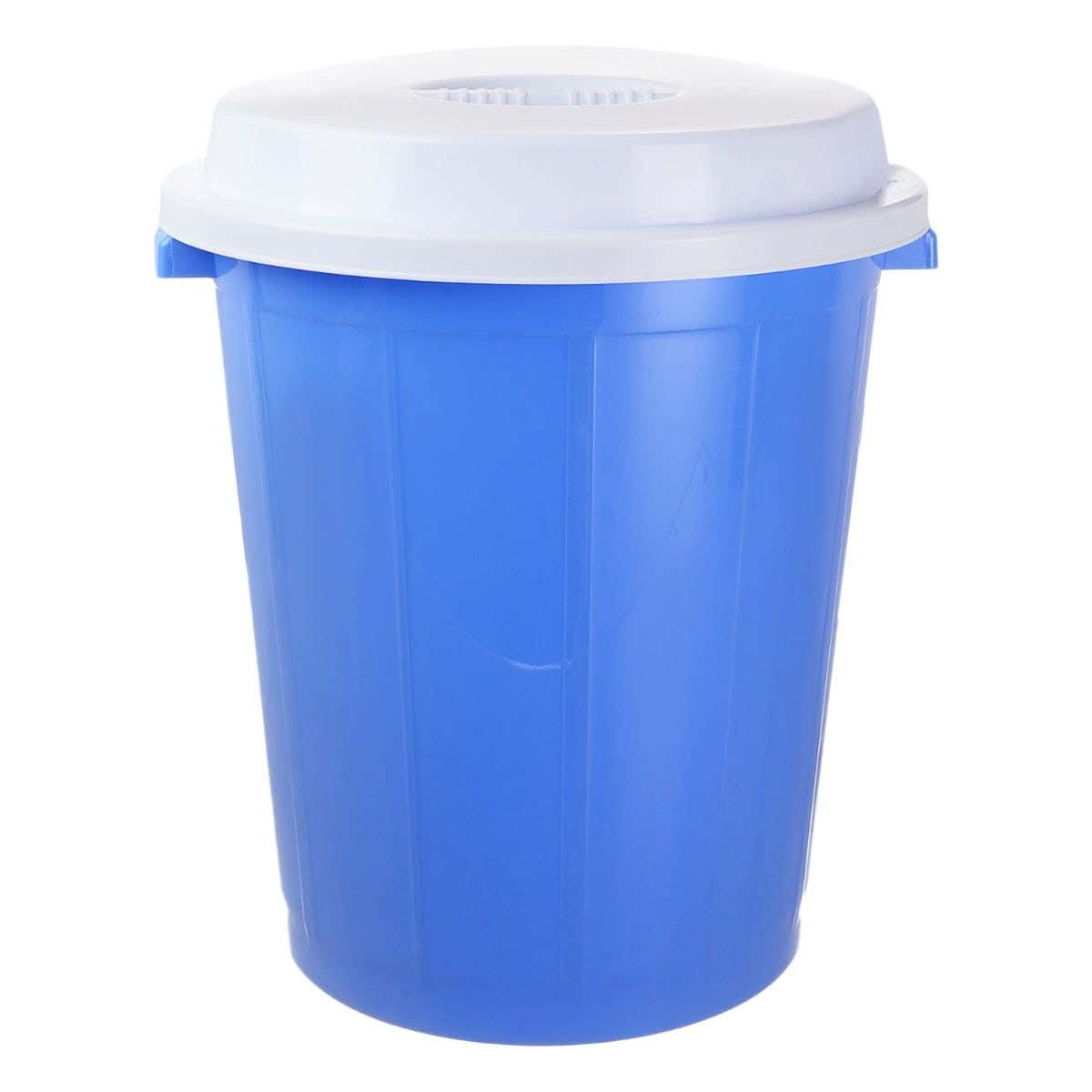 Al Wataneya Plastic Trash Bin with Lid, 30 Liter - Blue