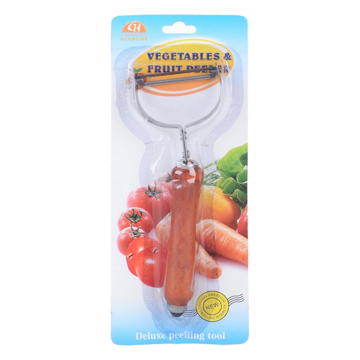 Stainless Steel Peeler With Wooden handle, 19 cm - Wooden