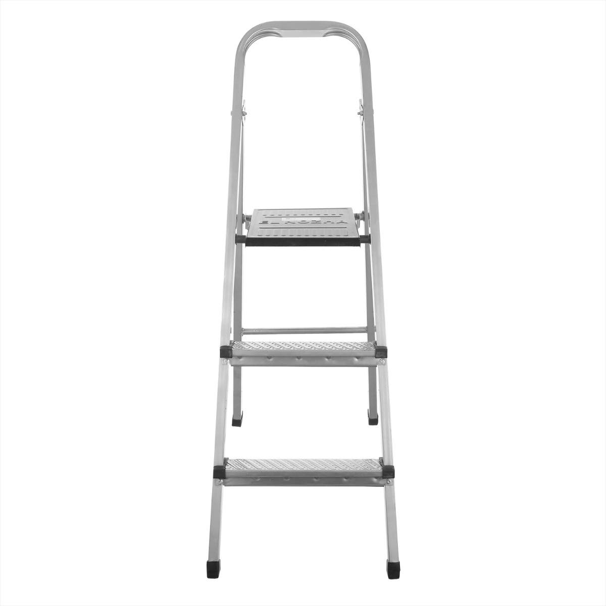 El Nozha Metal Ladder, 3 Stairs - Silver