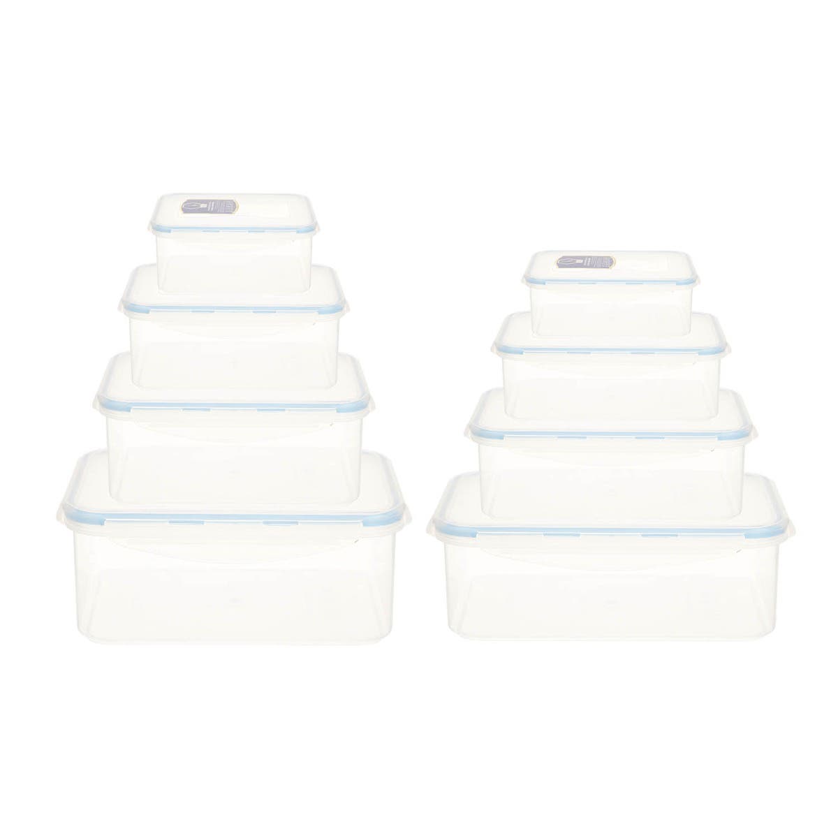 Al Qaed Refrigerator Box, 8 Pieces - Clear Blue