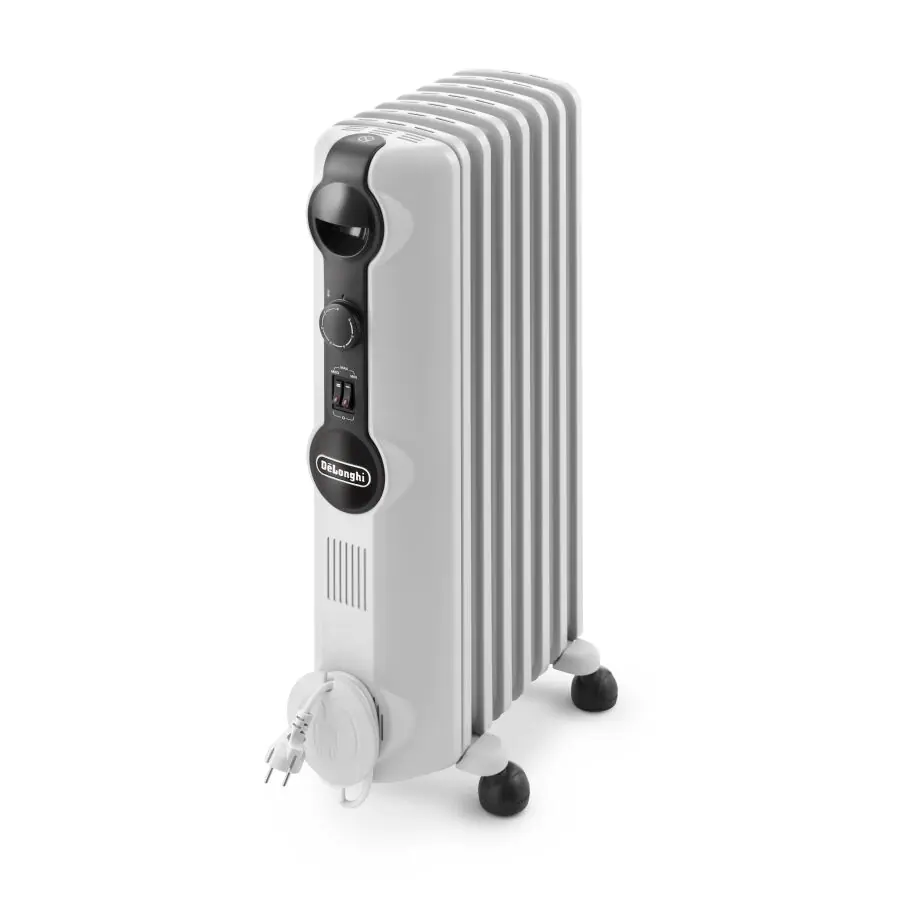 Delonghi Trrs0715 Oil Heater, 1500 Watt, 7 Blades, 3 Levels - Light Grey