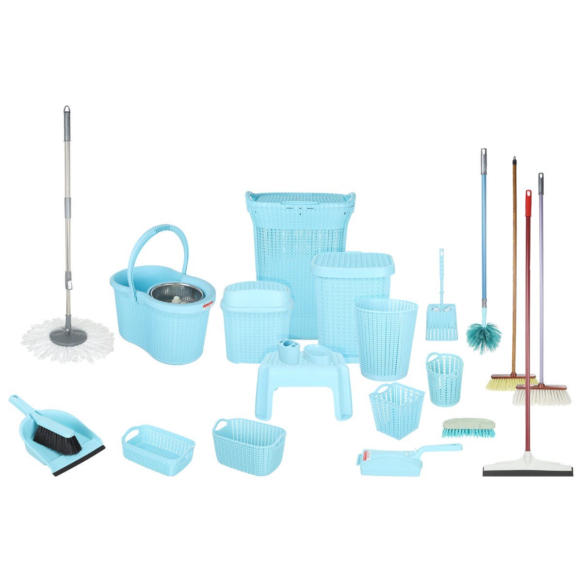 El Helal & Star Plastic Cleaning Tool Set, 25 Piece - Turquoise