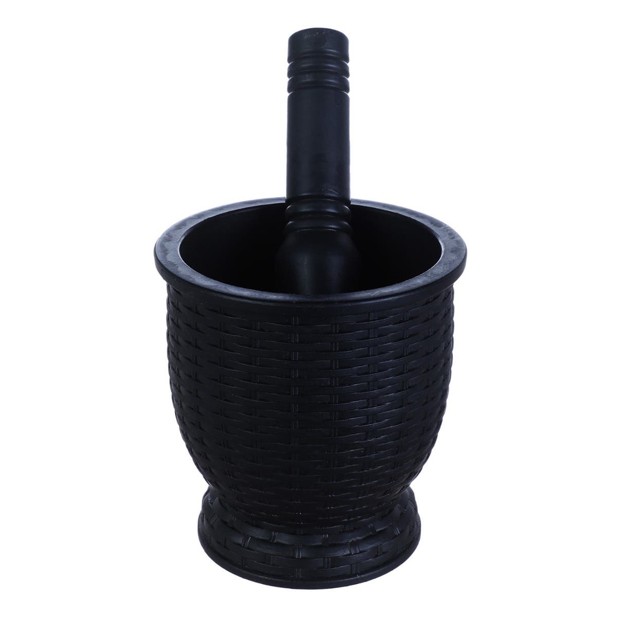 Plastic Mortar & Pestle, 2 pieces, 10×10 cm -Black