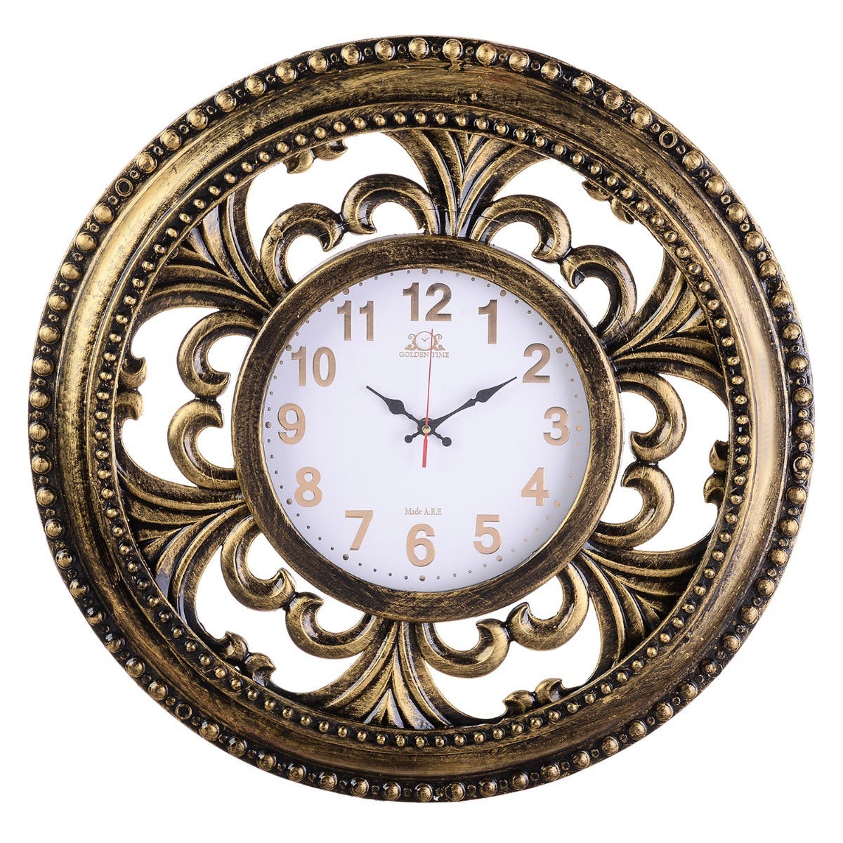 Golden Time Wall Clock, 20×60 cm - Gold