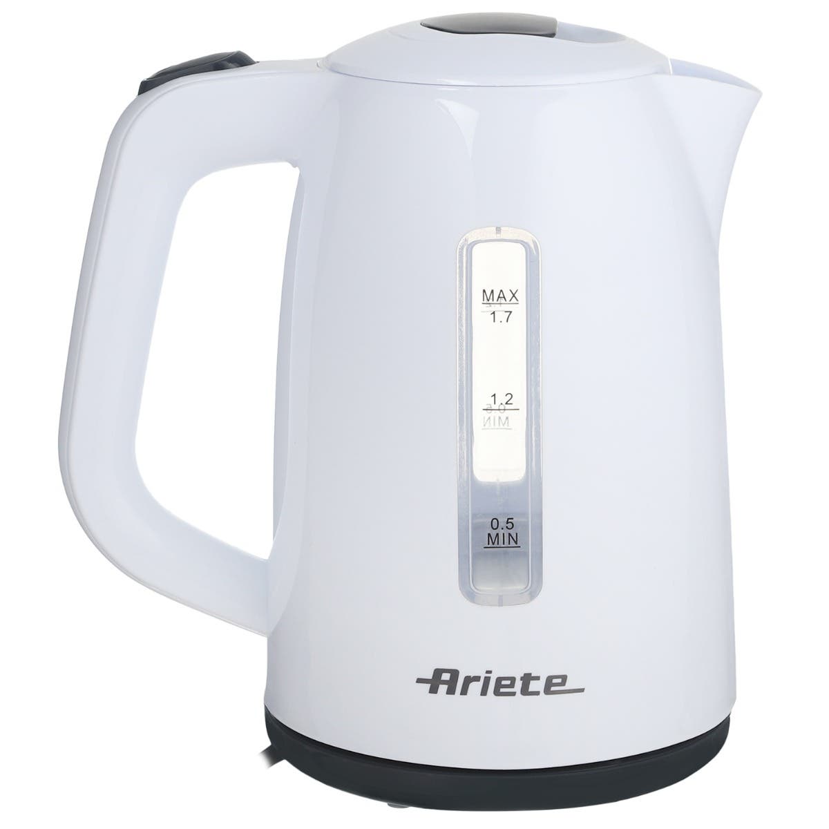 Ariete Plastic Electric Kettle, 1.7 liter, 2200 Watt - White Grey