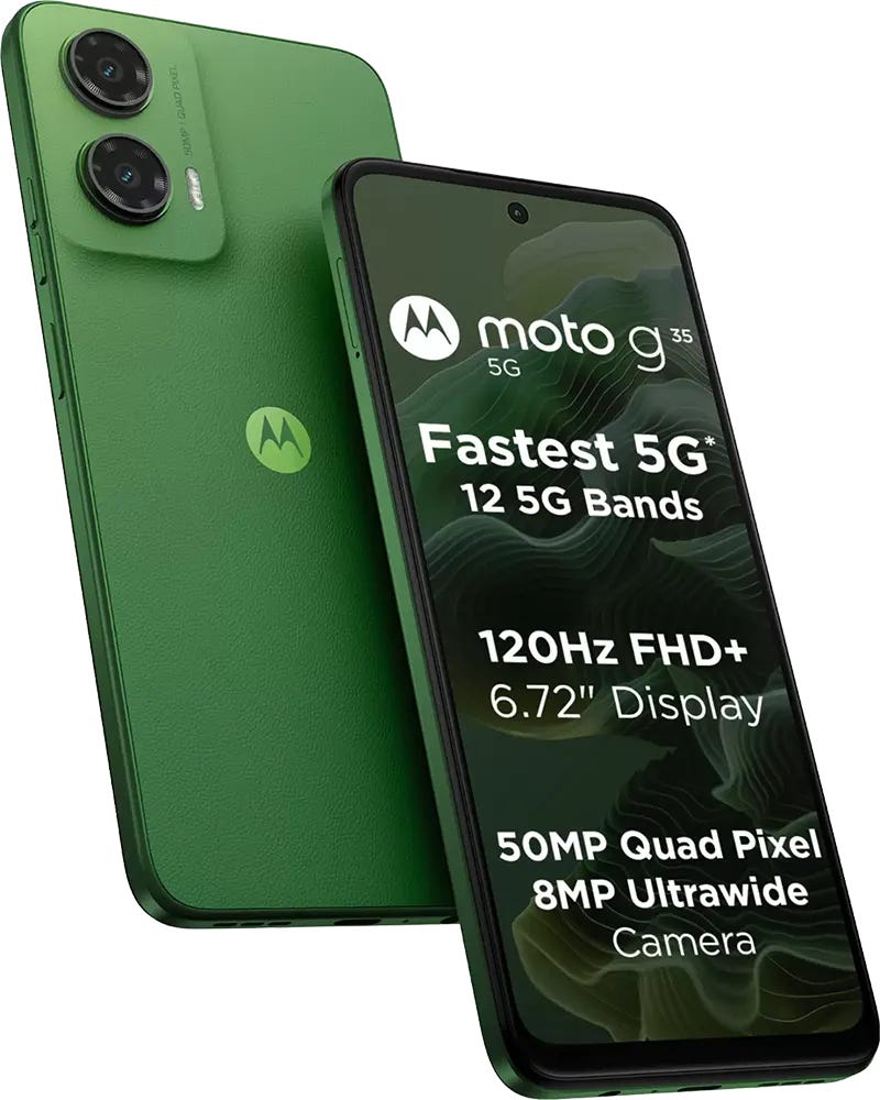 Get Motorola G35 Smart mobile, 256GB 8GB RAM, 5G - Leaf Green with best ...