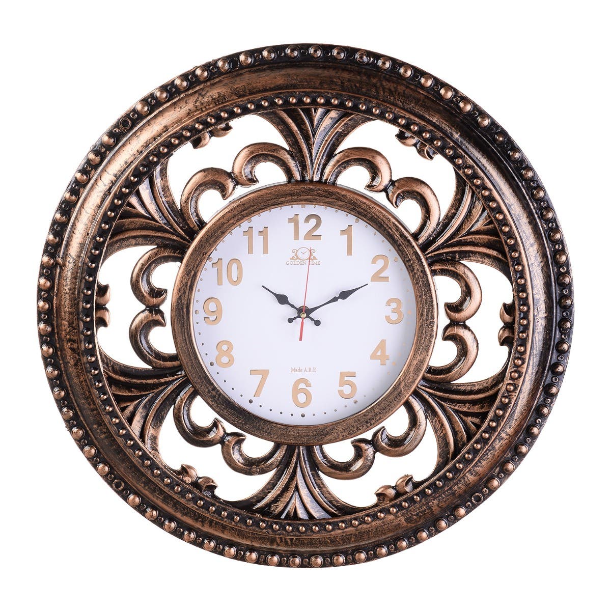 Golden Time Wall Clock, 20×60 cm - Copper