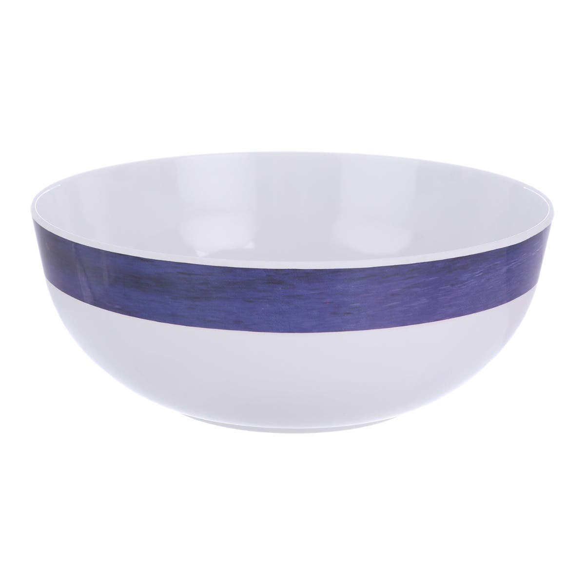 Bright Designs Melamine Round Bowl, 26 cm - White Navy