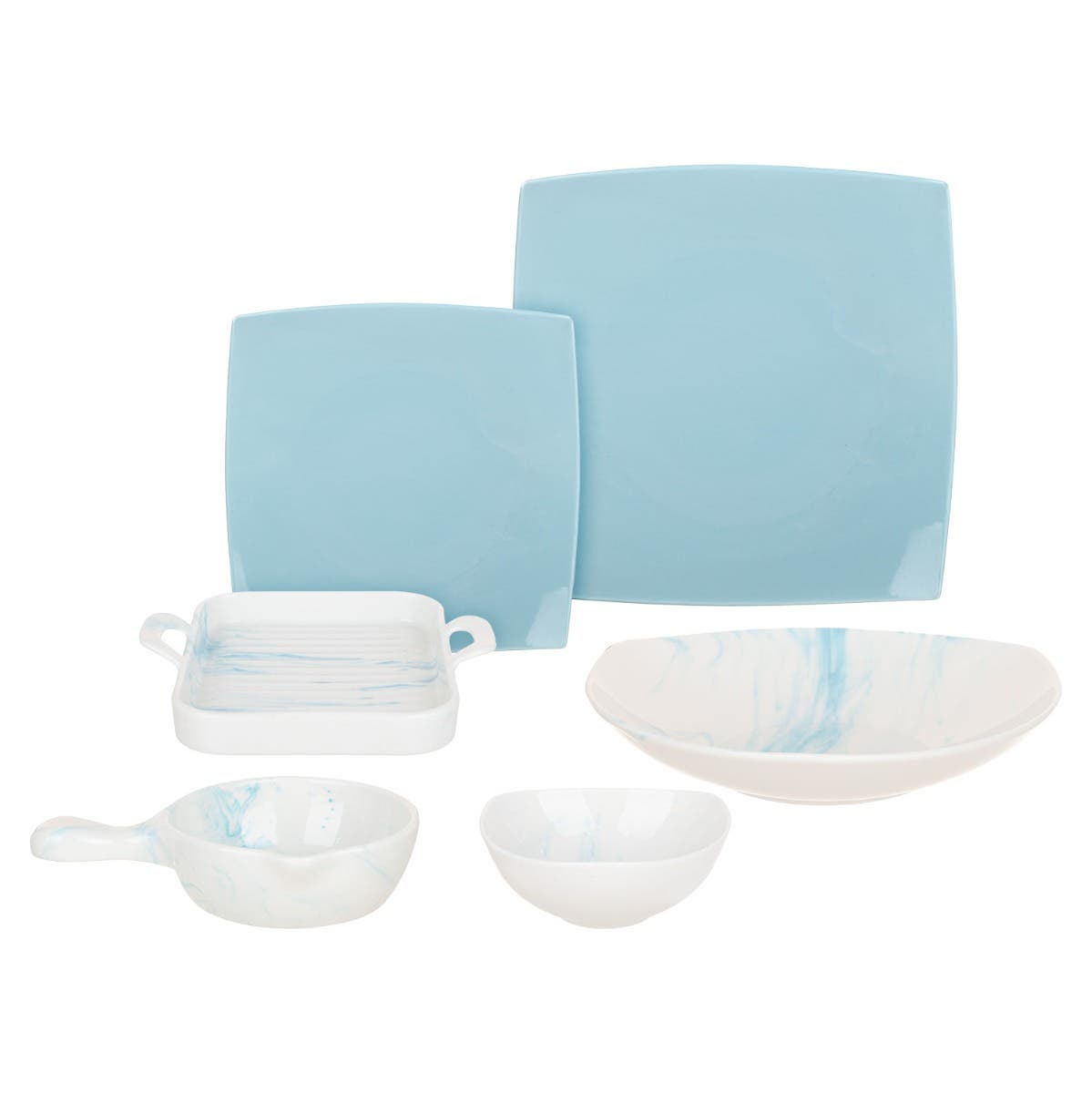 Lotus Porcelain Dinner Set, 26 Pieces - MultiColor