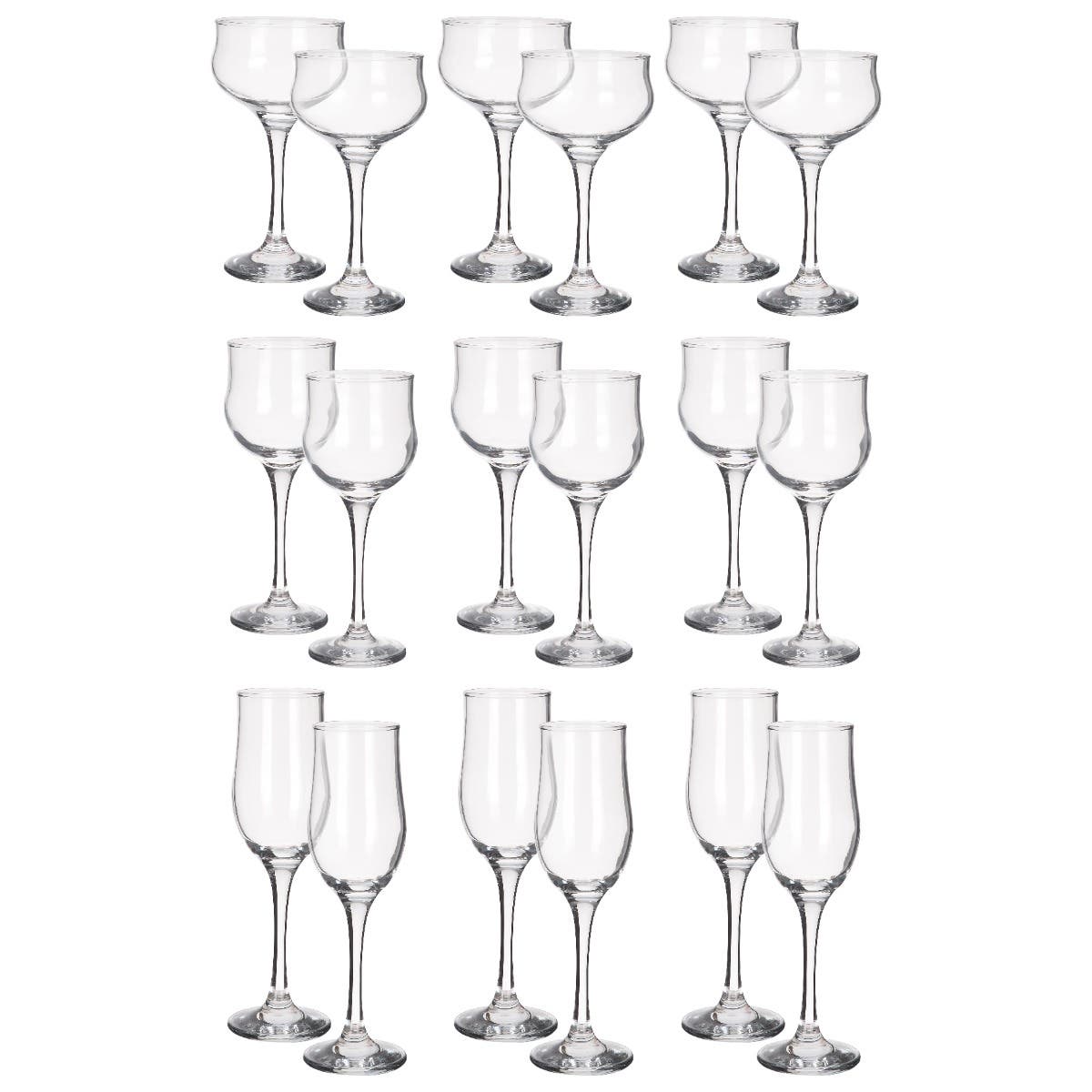 Pasabahce Glasses Set, 18 Pieces - Clear