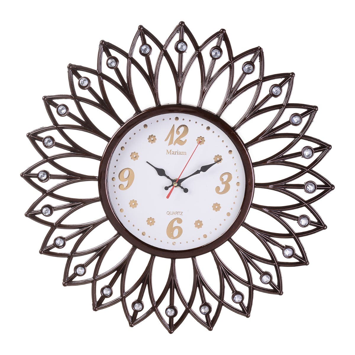 Plastic Wall Clock, 48 cm - Brown