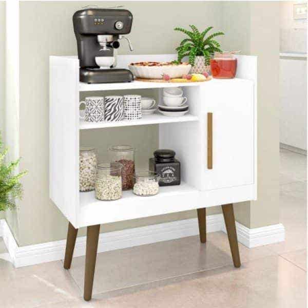 Coffee Corner MDF, 80x30x85 cm - White Wood