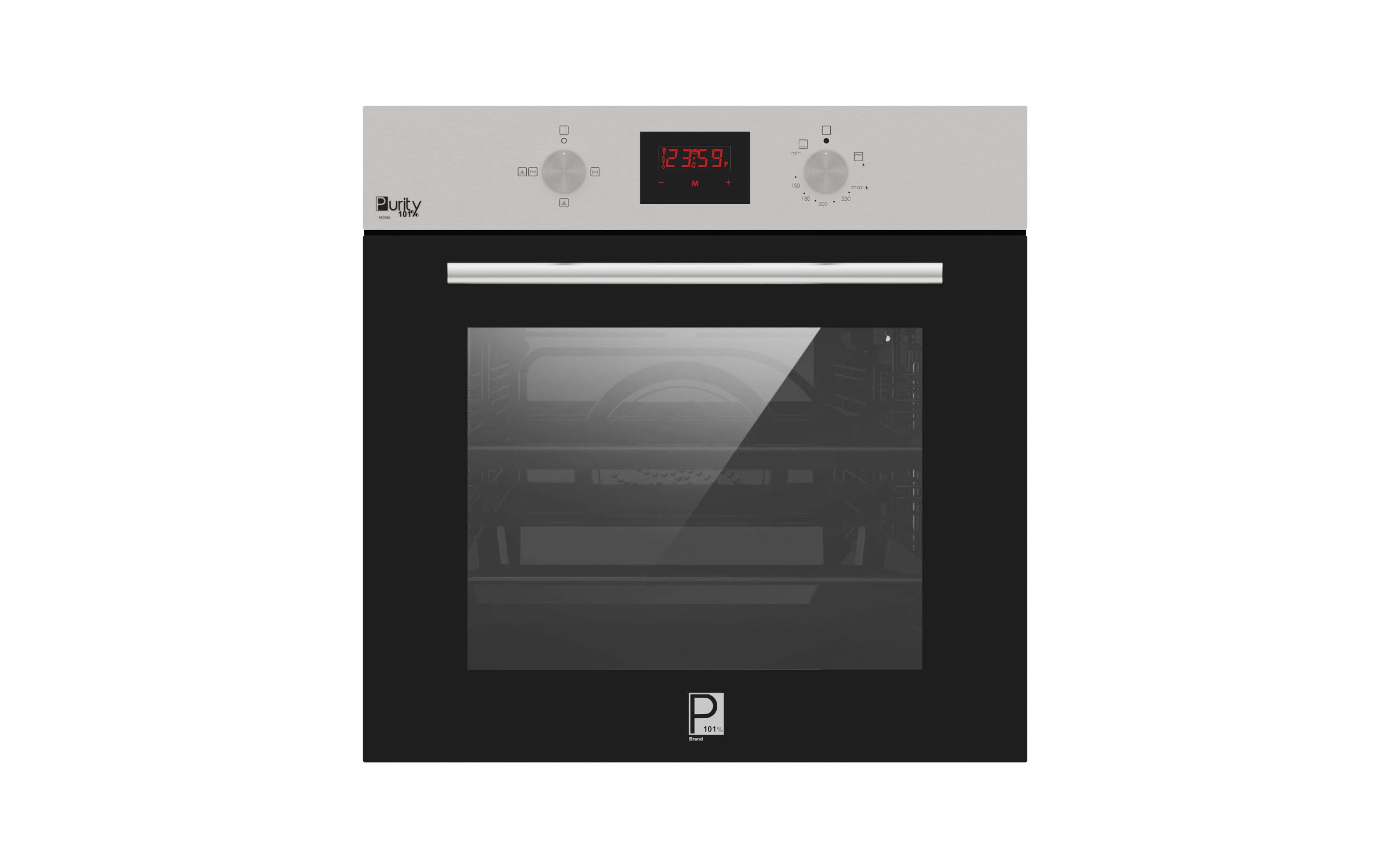 Purity Opt601Ggd Built-In Gas Oven, 67 Liters, 59 X 59 X 57 Cm - Black Silver