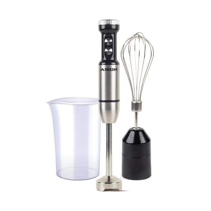 Arion AR-3in1 Hand Blender, 900W, with Whisk and Jug - Black Silver