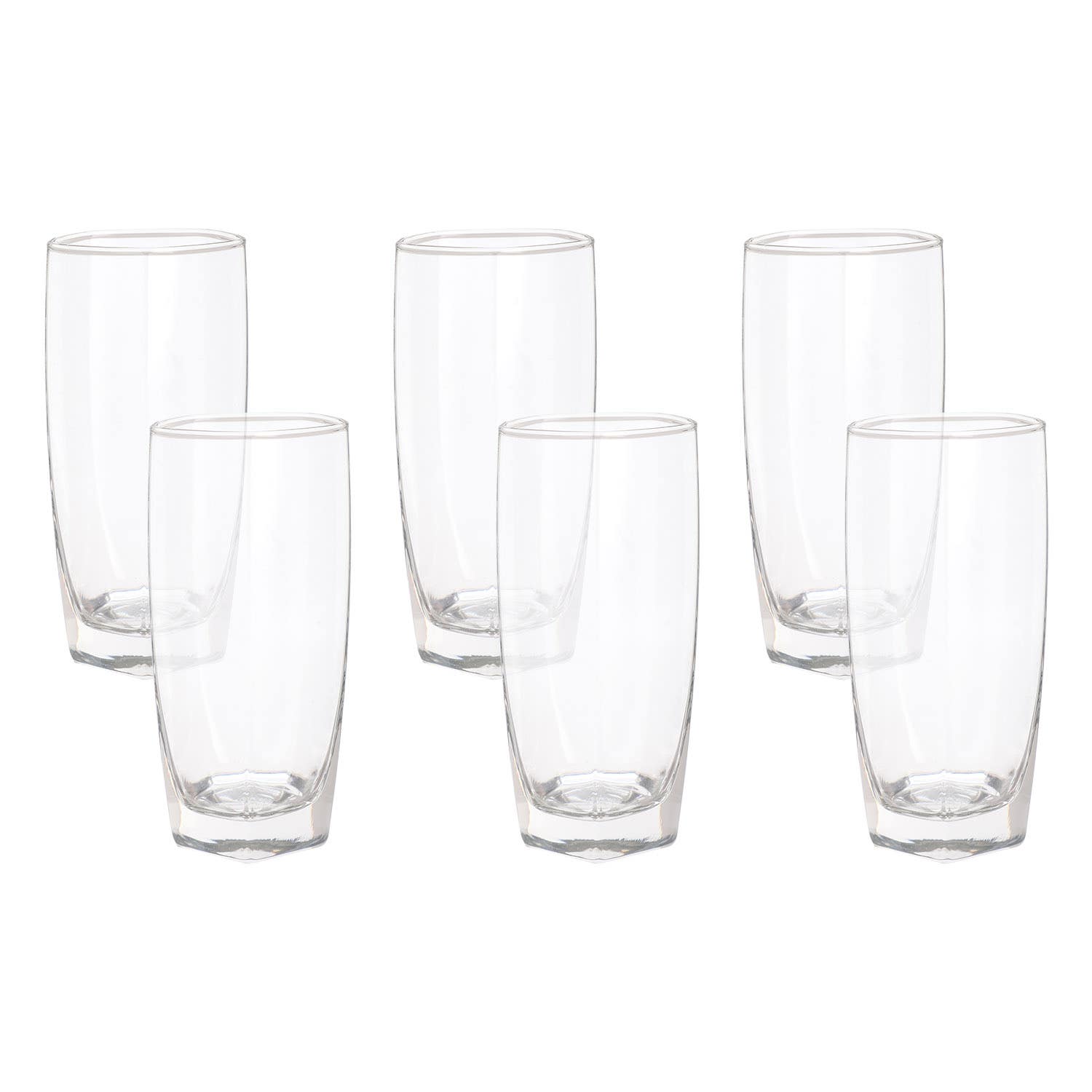 Ocean Glass Cup Set, 6 Pieces, 390 ml - Clear