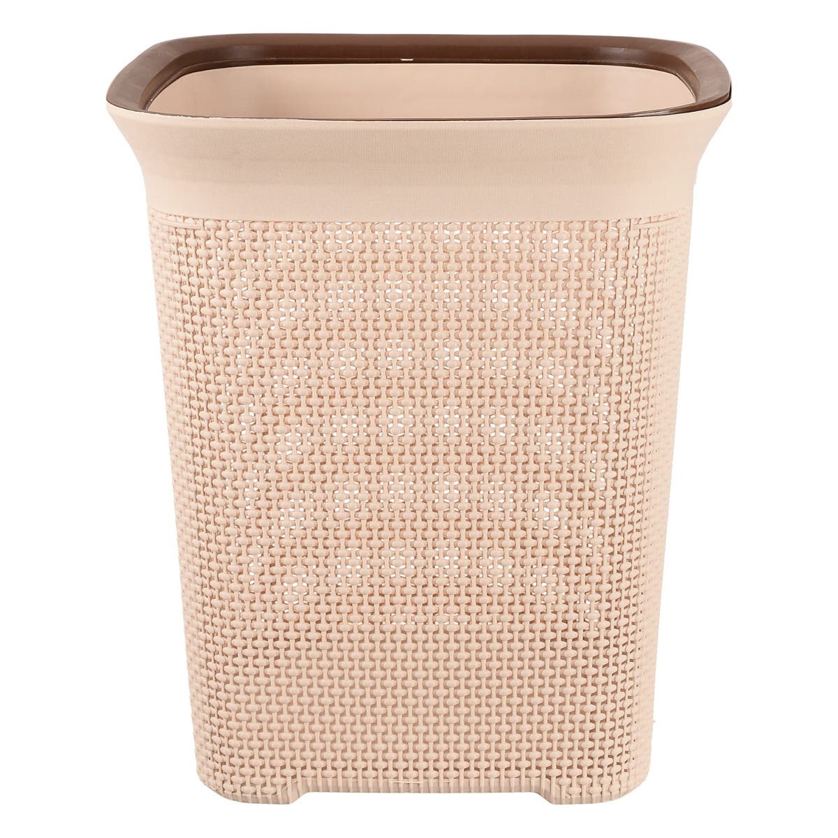 Al Wataneya Plastic Laundry Basket, 45×50 cm - Beige