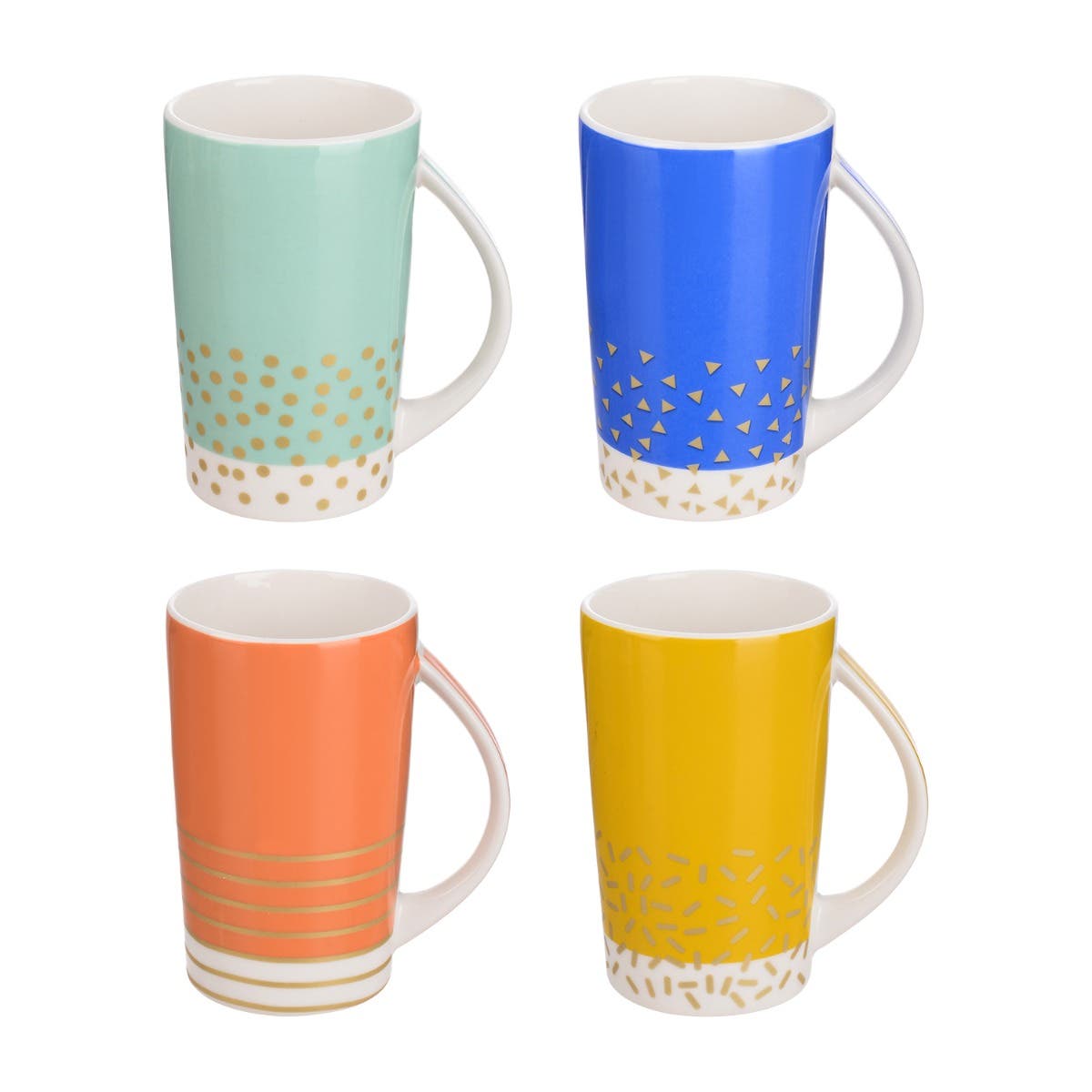 Lotus Dream Porcelain Mug Set, 4 Pieces - Multicolor