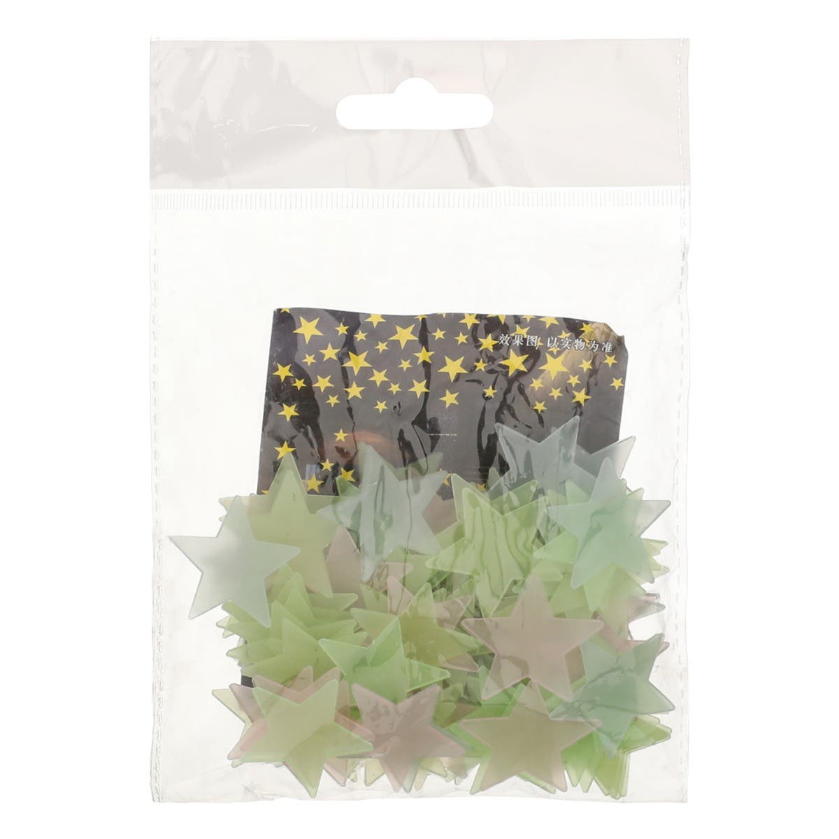 Phosphorescent Stars Set, 100 Pieces, 3 cm - Multicolor