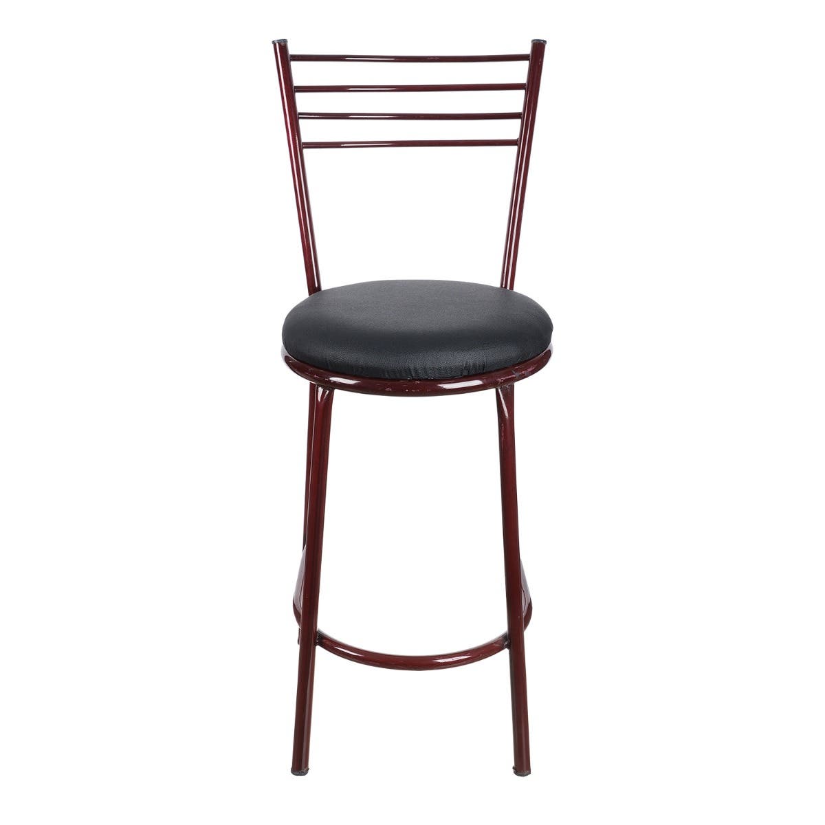 Al Fath Metal Padded Leather Chair, 43×43×106 cm - Burgundy Black
