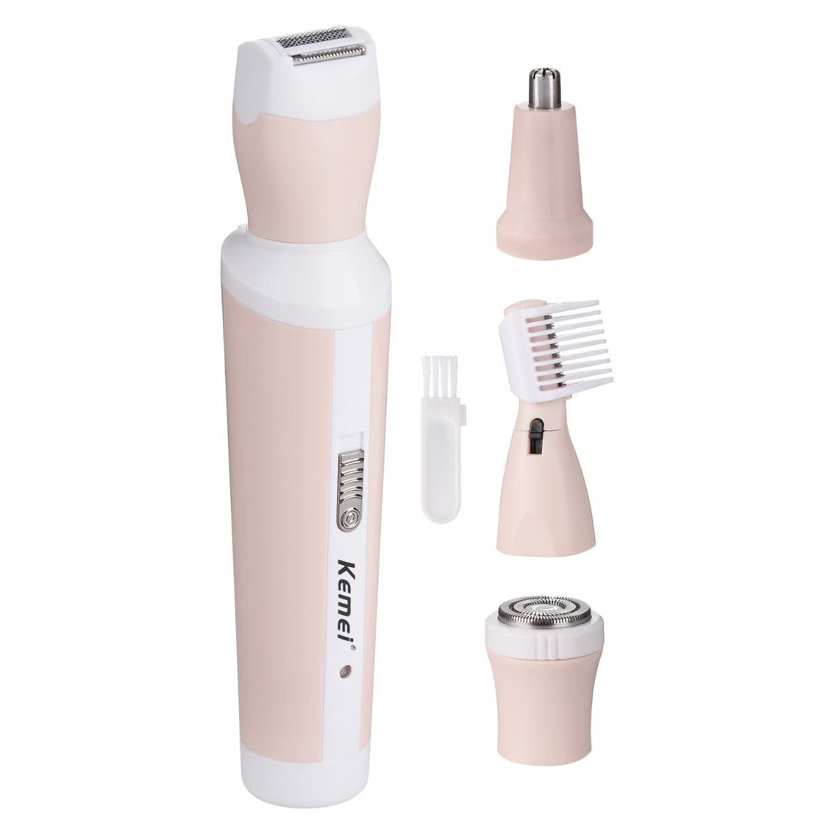 Kemei KM-3024 Eyebrows, Face and Nose Hair Removal Machine - Rose