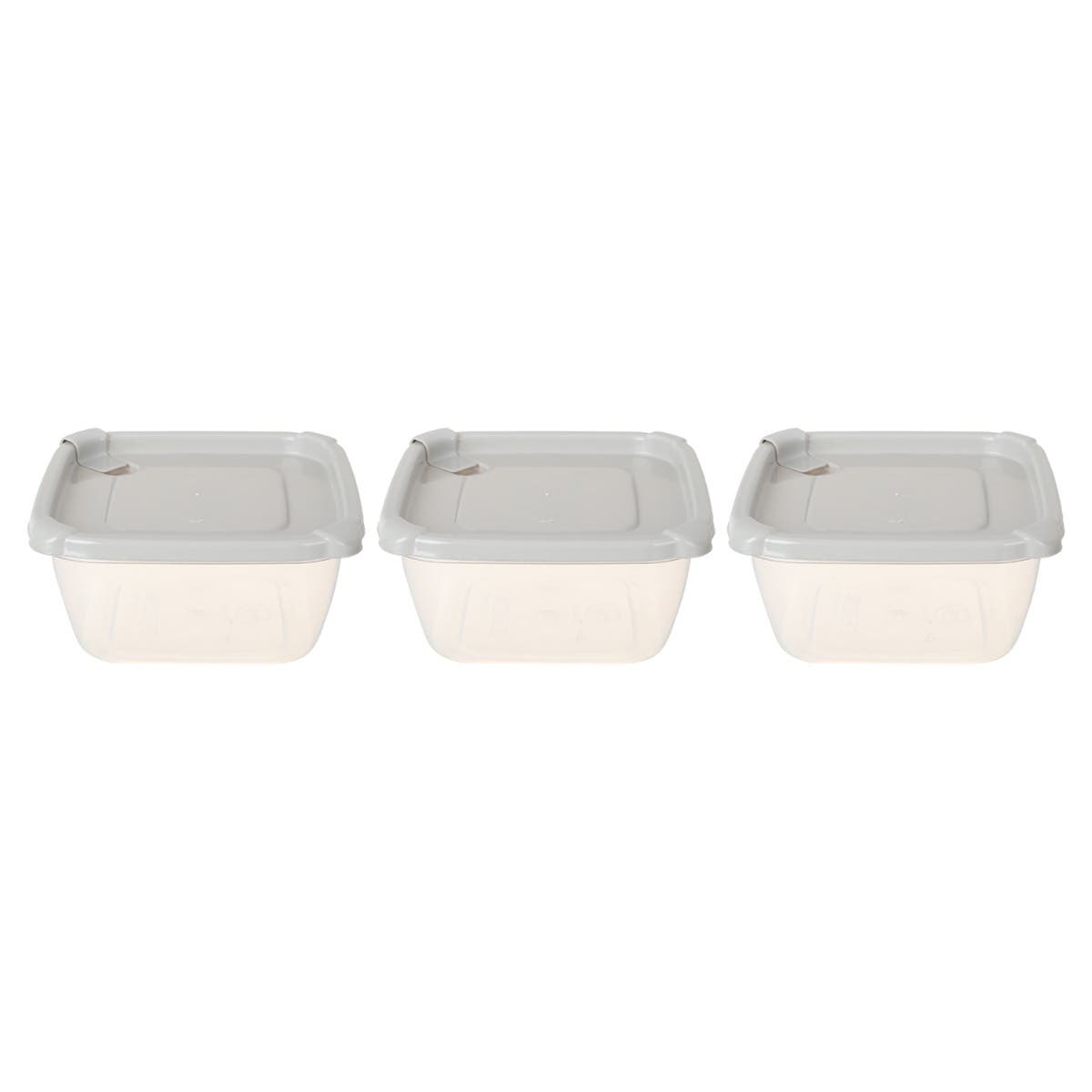 Max Plast Plastic Refrigerator Box Set, 3 Pieces - Grey