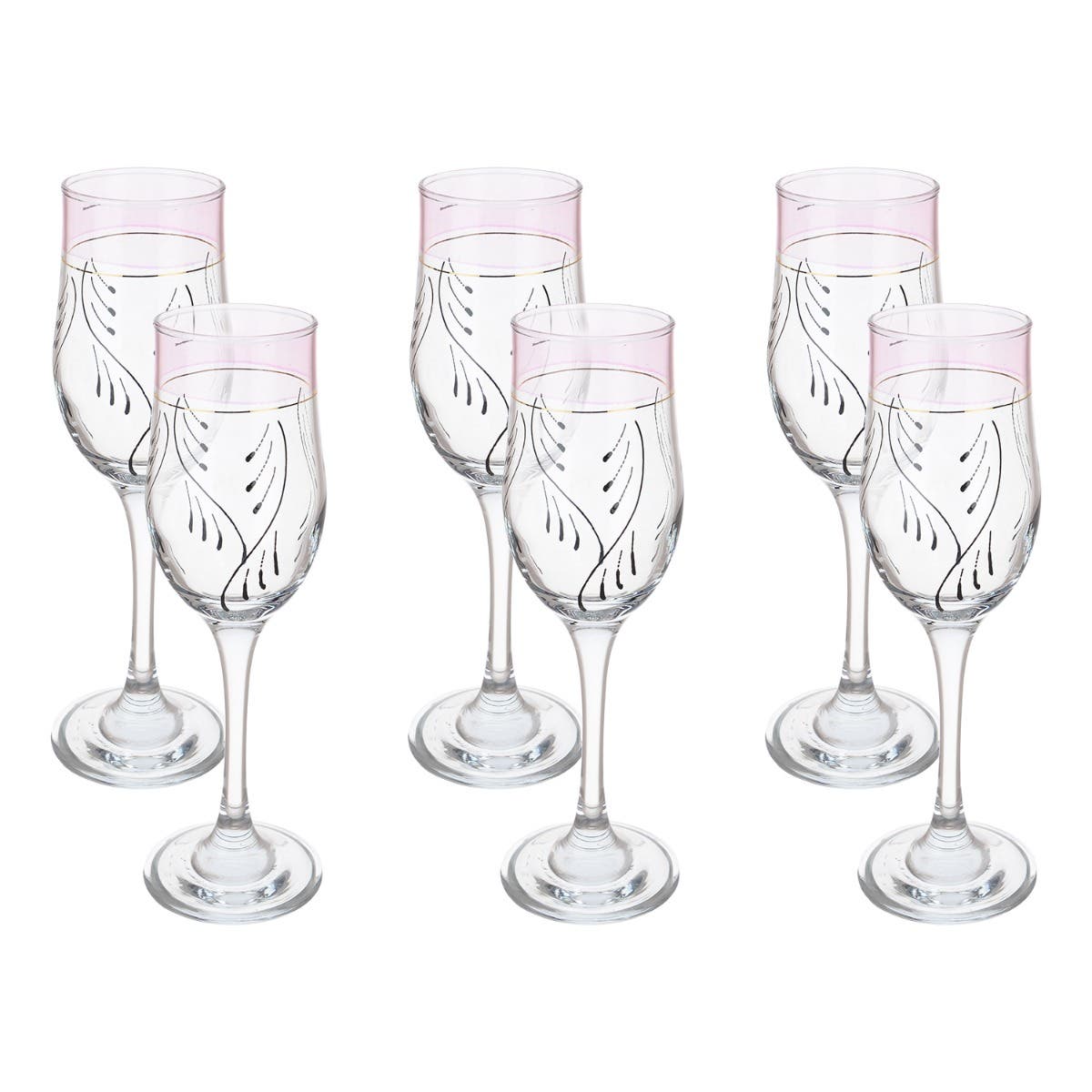Glass Drinkware Set, 6 Pieces - Multicolor