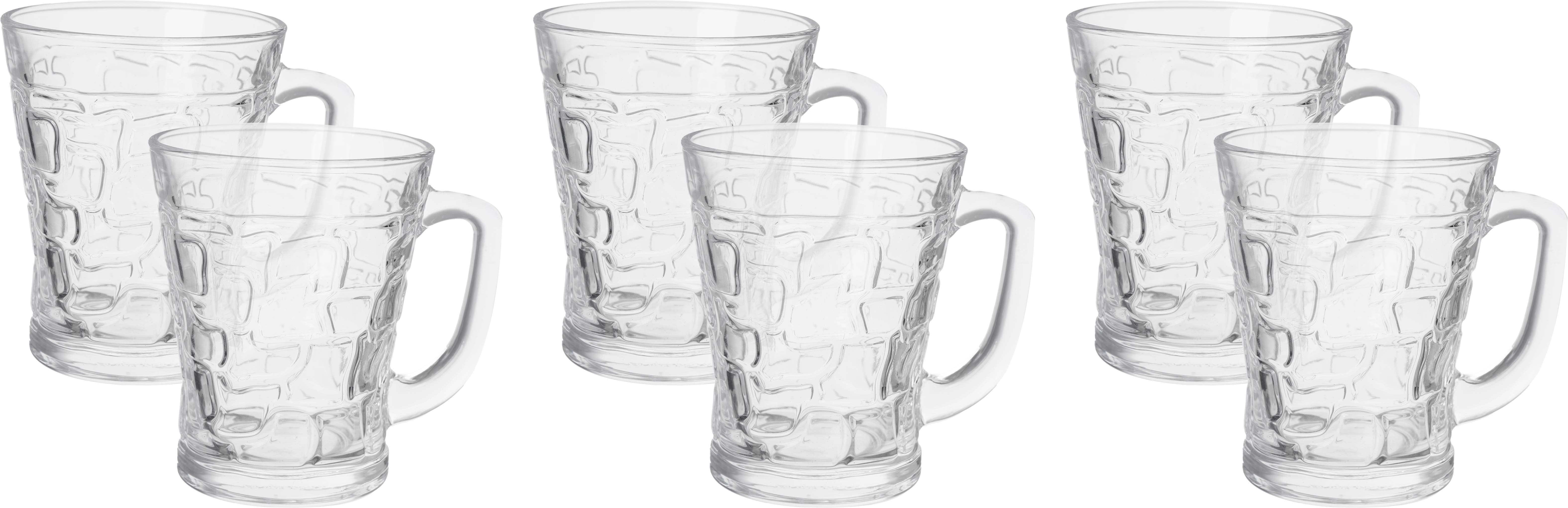 Blink Max Glass Mug Set, 6 Pieces, 230 ml - Clear