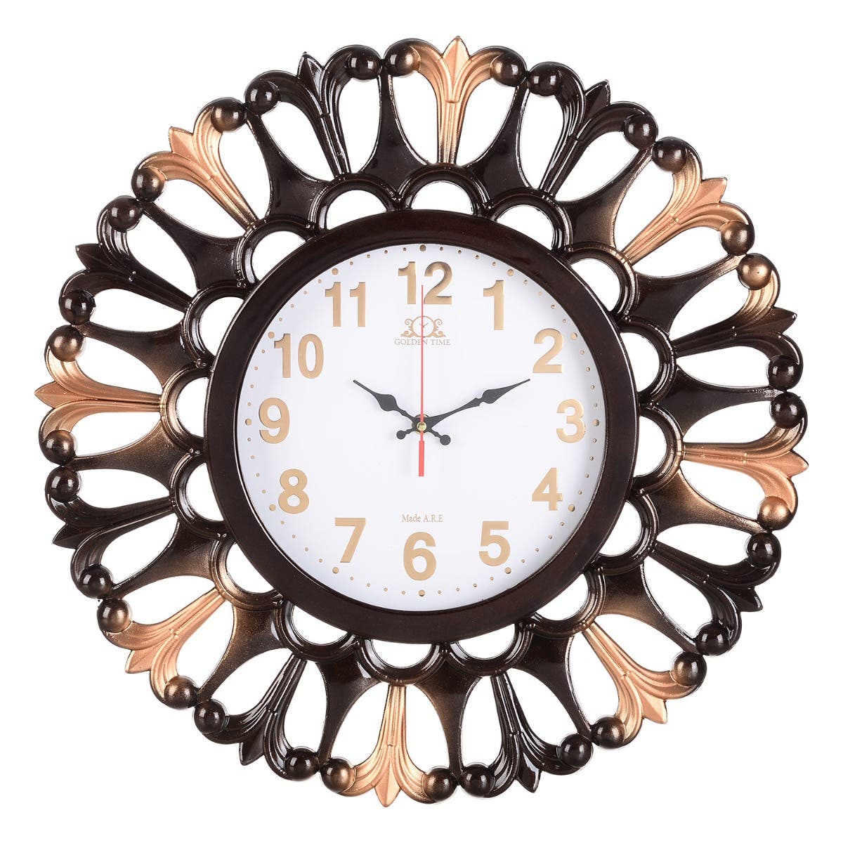 Plastic Wall Watch, 49 cm - Brown