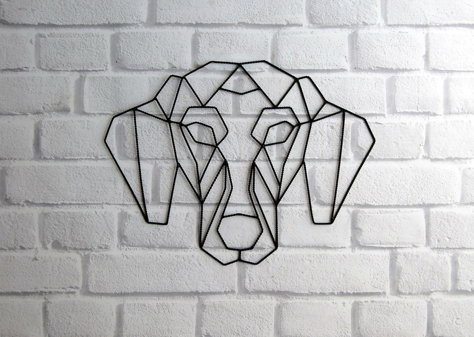 MDF Dachshund Dog Head Wall Hanging Decor, 100X100X0.5 Cm - Black
