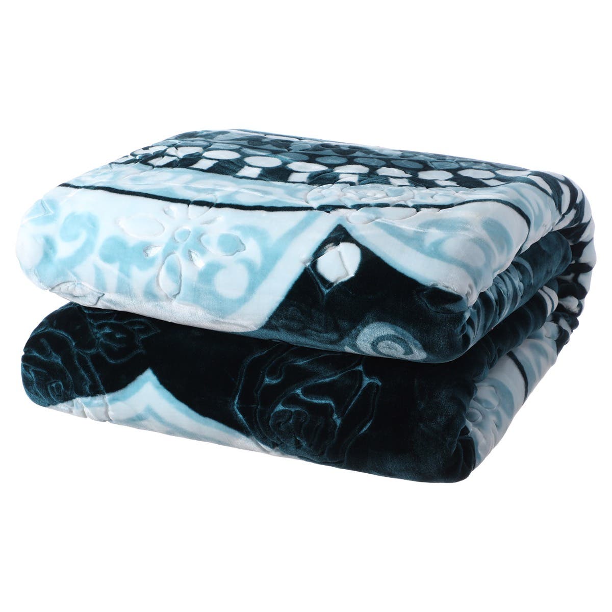 Aslan Double Layers Velvet Blanket, 220×240 cm, 8 Kg - Dark Green