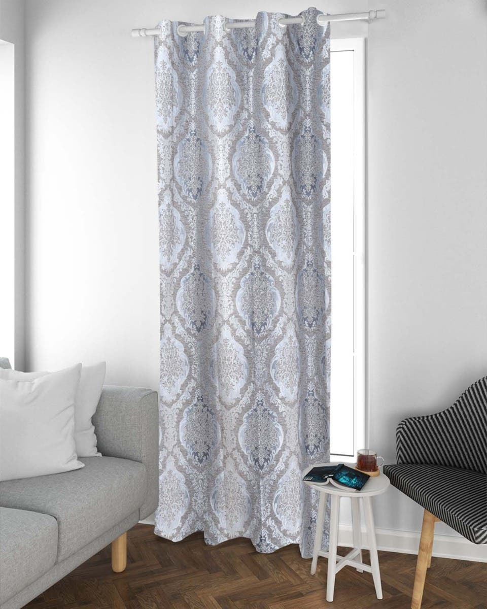 Nageh Tex Linen Chanelia Curtain With Rings, 250×135 cm - Multicolor ( 1 piece )