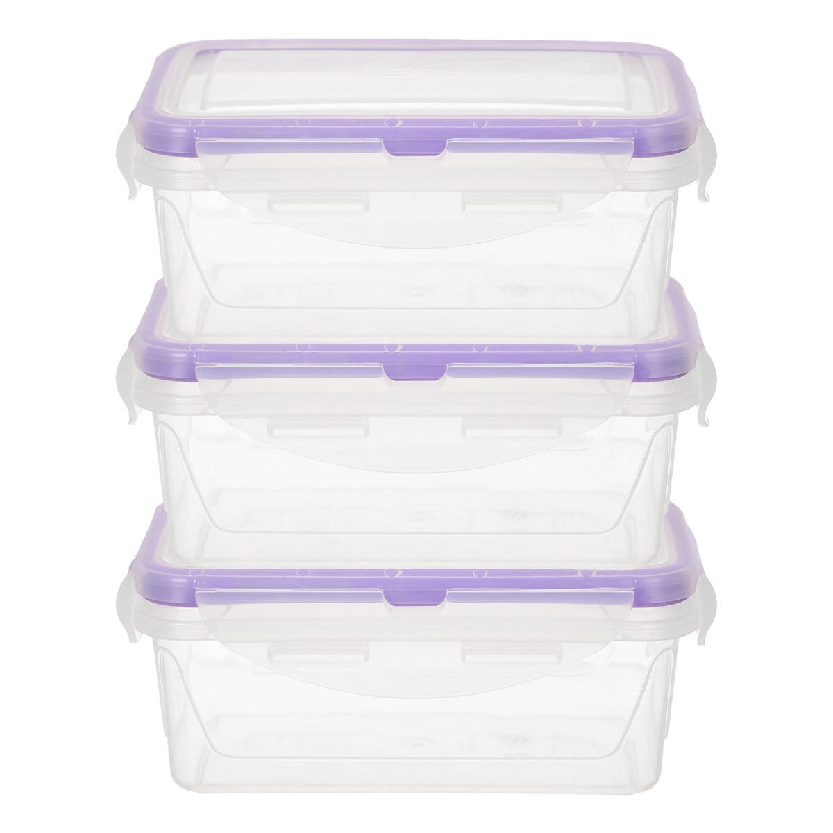 El Hoda Refrigerator Box, 3 Pieces, 450 ml - Clear