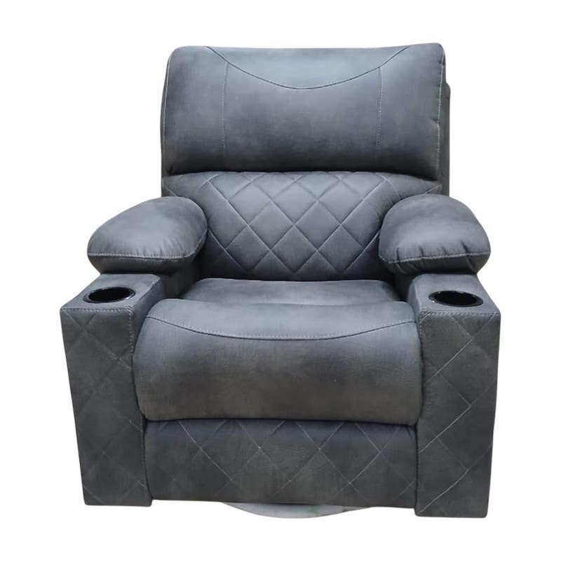 Lazy Boy Recliner Chair, 85x100x90 cm, Beech + MDF - Grey