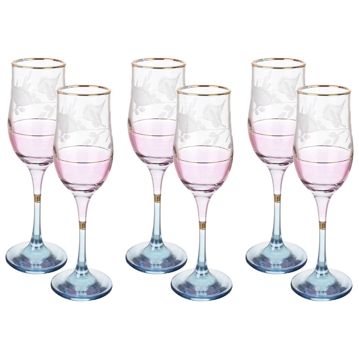 Bohemia Glasses Set, 6 Pieces - Multicolor