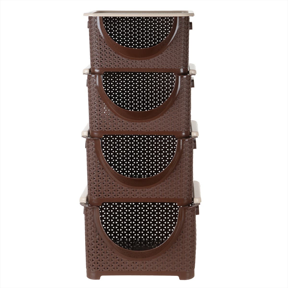 Al Wataneya Plastic Shelve & Racks, 4 Shelves - Brown