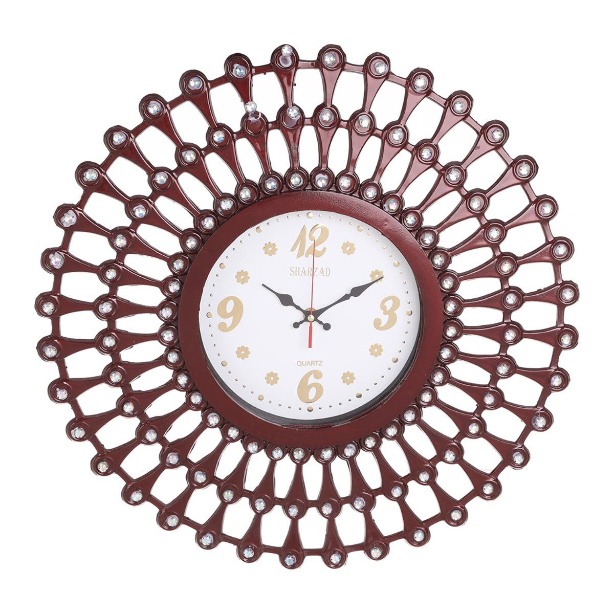 Plastic Wall Watch, 48 cm - Dark Red