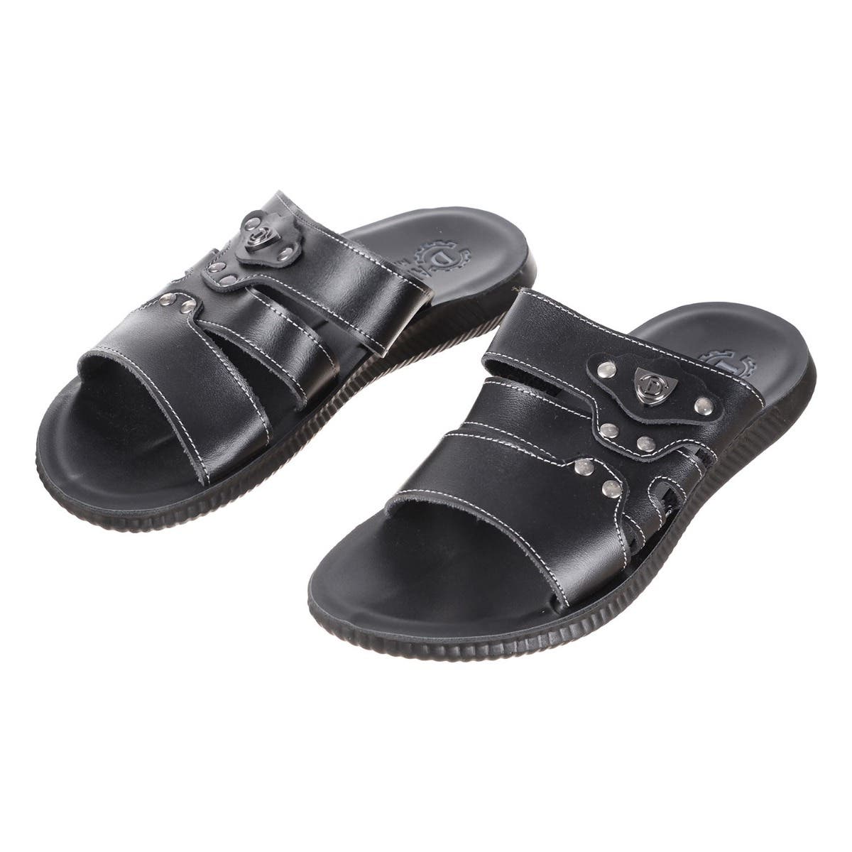 Al Dawara Leather Slide Slippers For Men