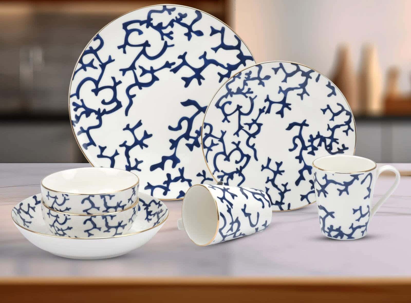 Porcelain Dinner Set, 30 Pieces - Multicolor