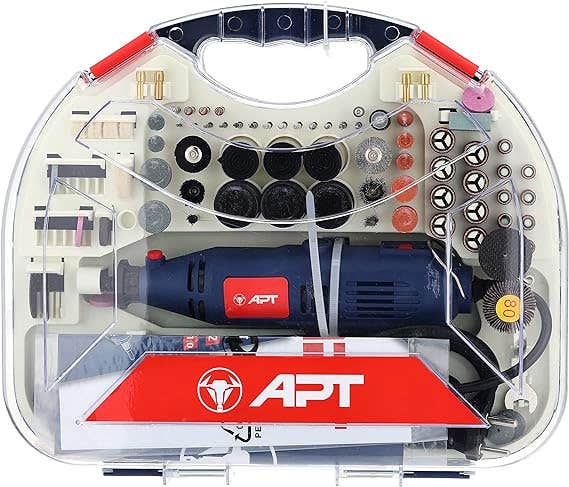 APT-PT DW06412 Die Grinder Set with Accessories, 135 watt, 192 Pieces - Multicolor