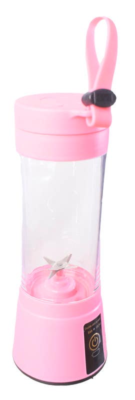 Electric USB Juice Blender, 380ml - Pink Transparent