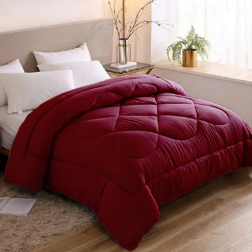 Line Sleep Fiber Quilt, 220x180 cm - Burgundy