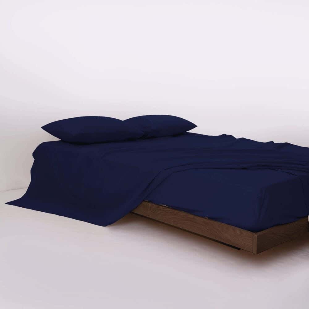 Bednhome Cotton Bed Sheet Set, 180×260 Cm - Navy
