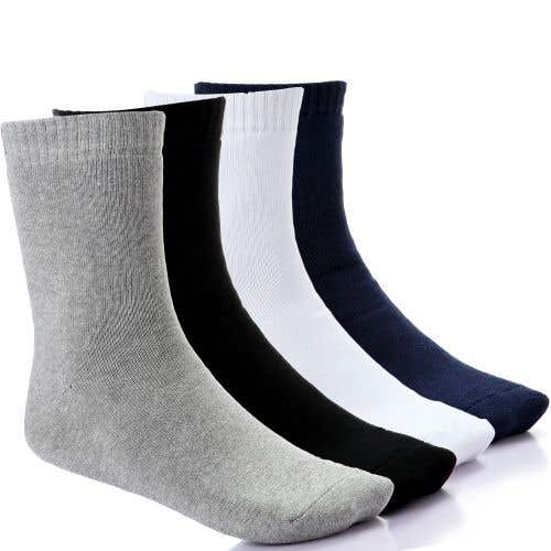 Men's Cotton Socks Set, 4 Pieces, One Size - Multicolor