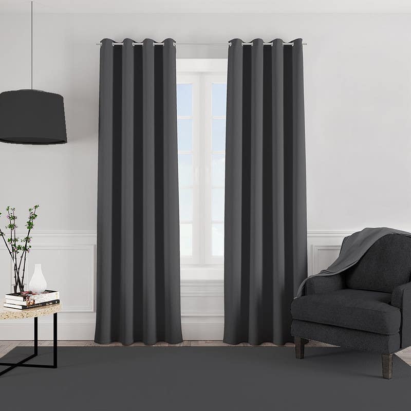 Sabia curtain, 2 pieces, 290x270 cm - dark gray